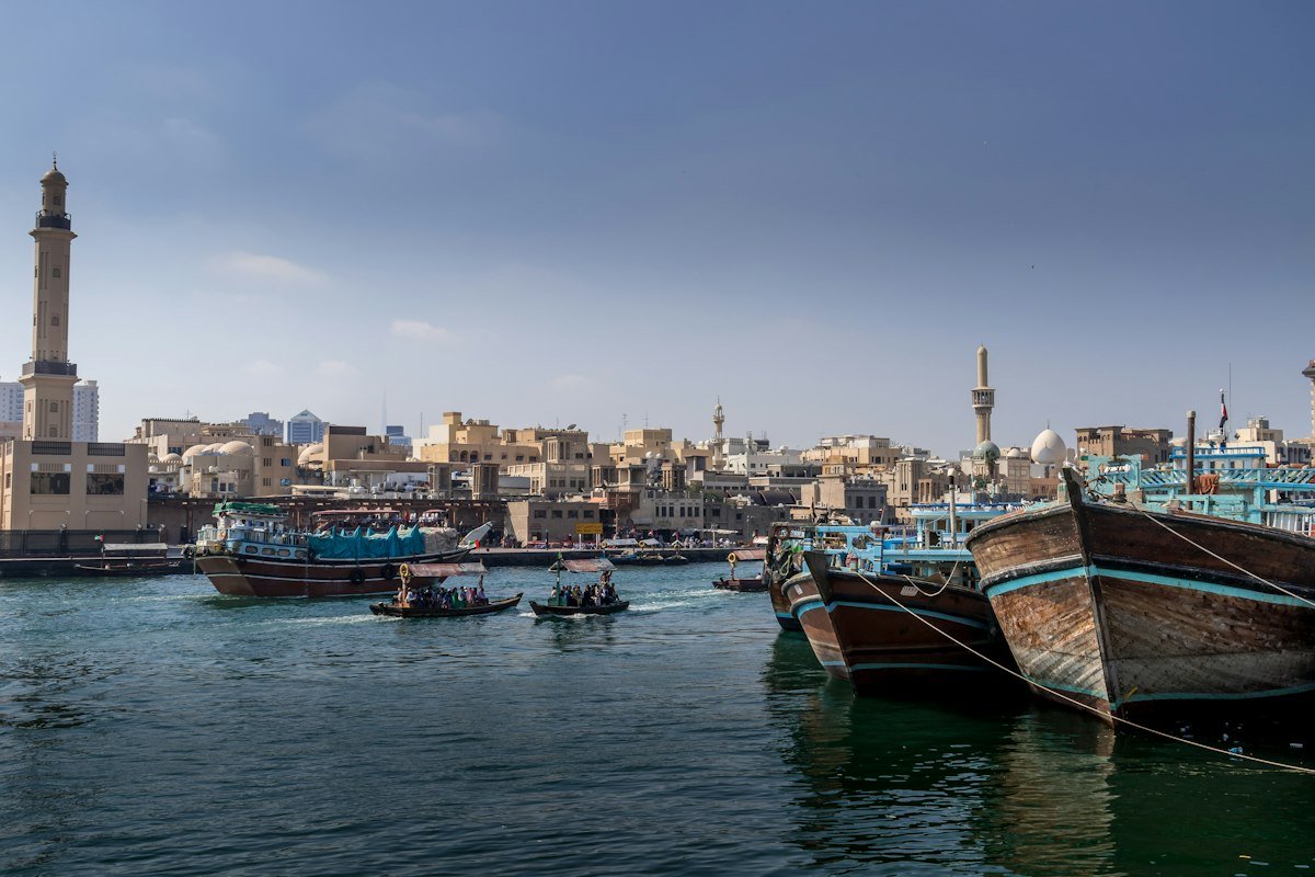 Traditional dhows on Dubai Creek