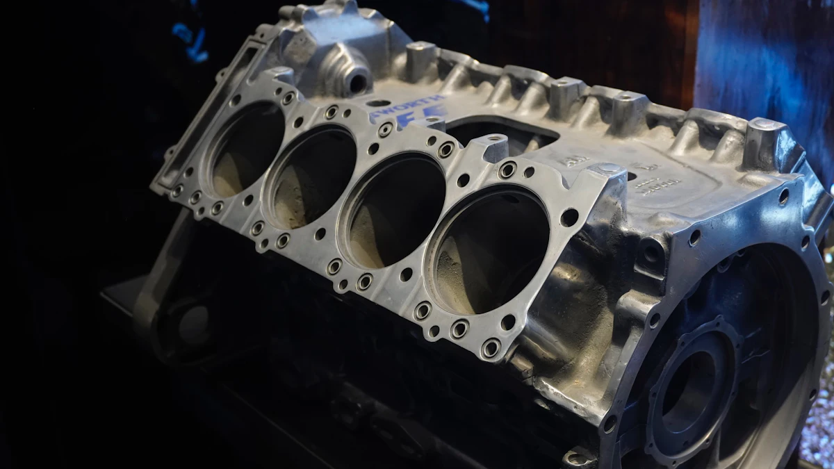 Gros plan sur un bloc moteur automobile