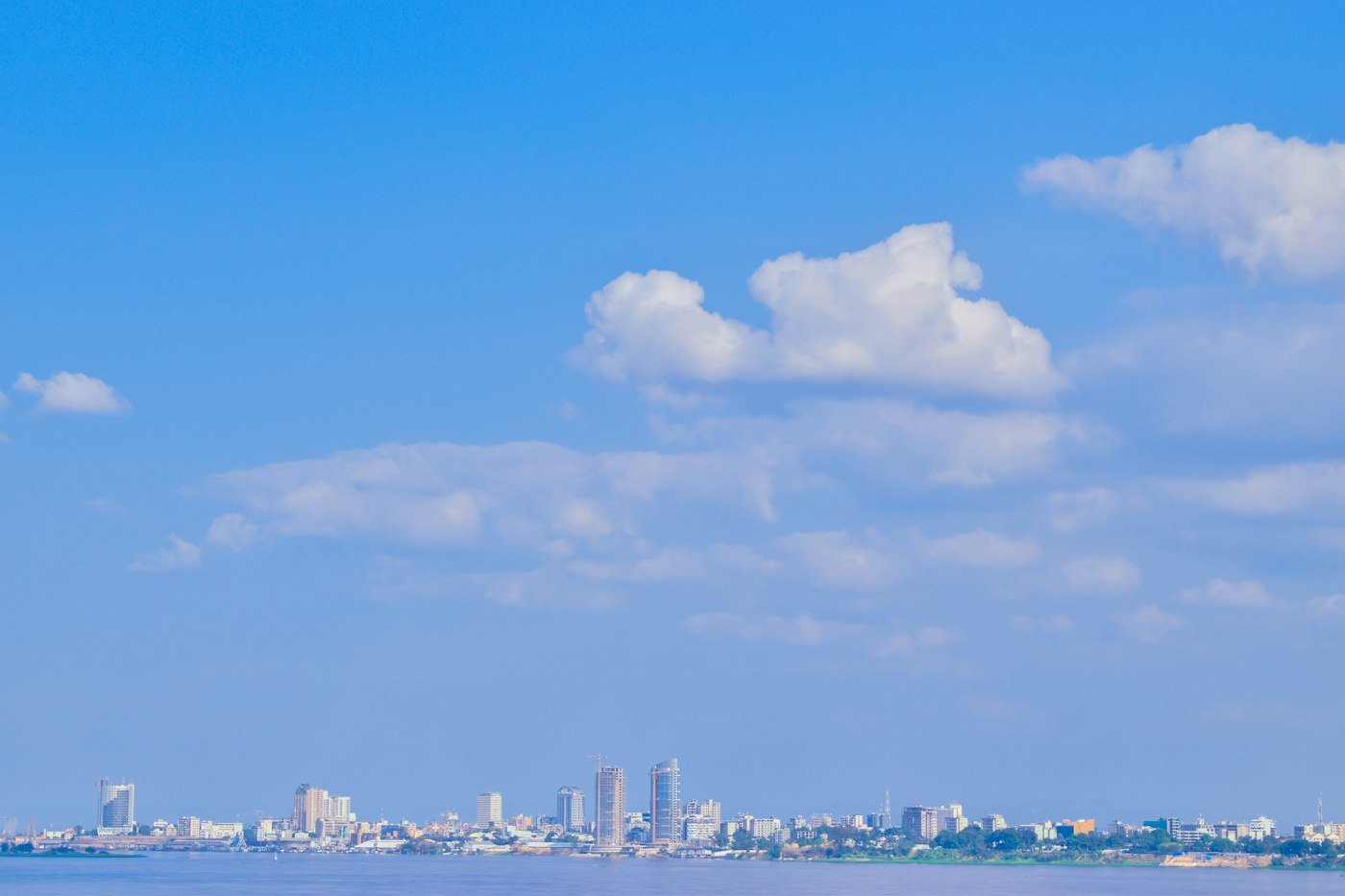 Kinshasa skyline across the Congo River